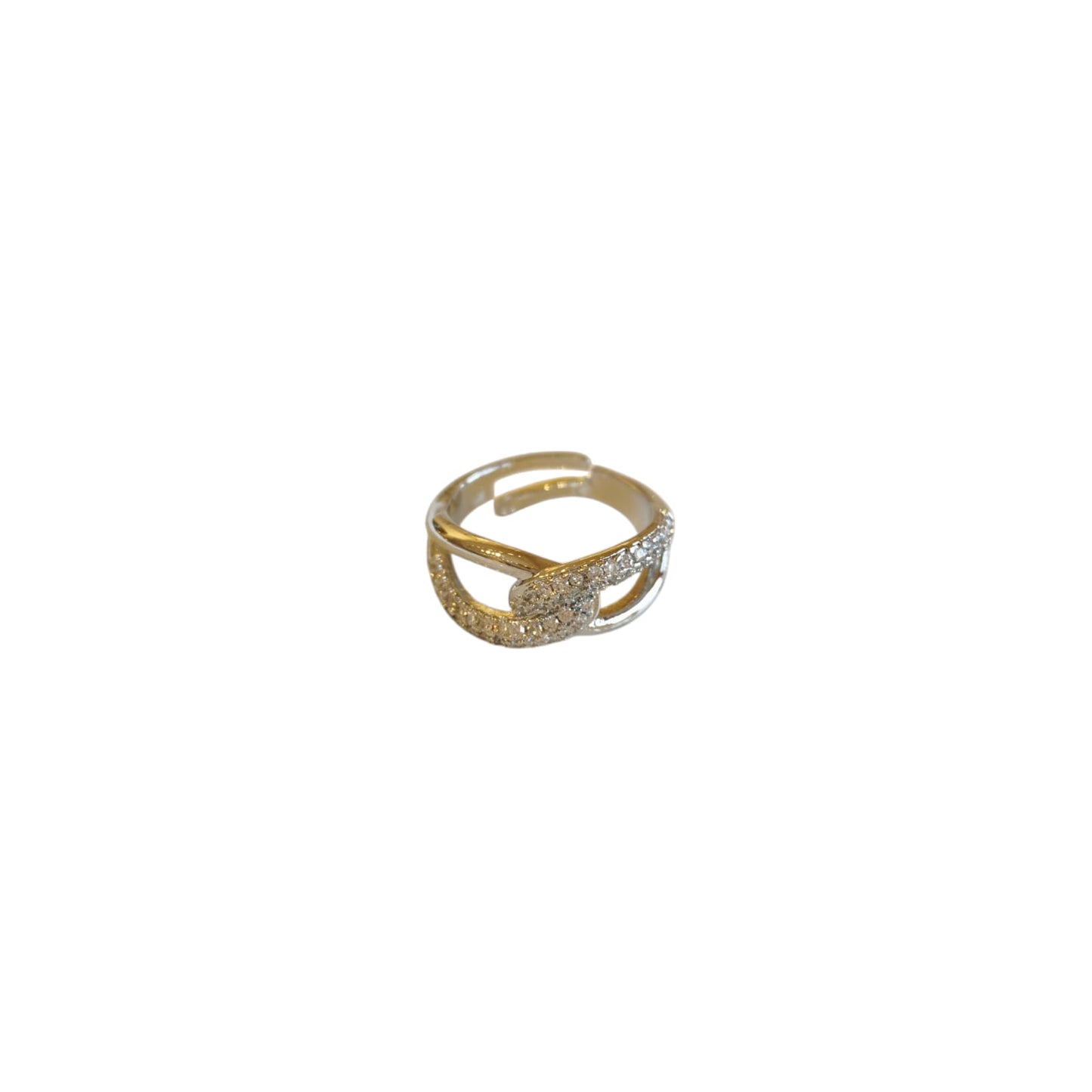 ANILLO CRUZADO PLATEADO