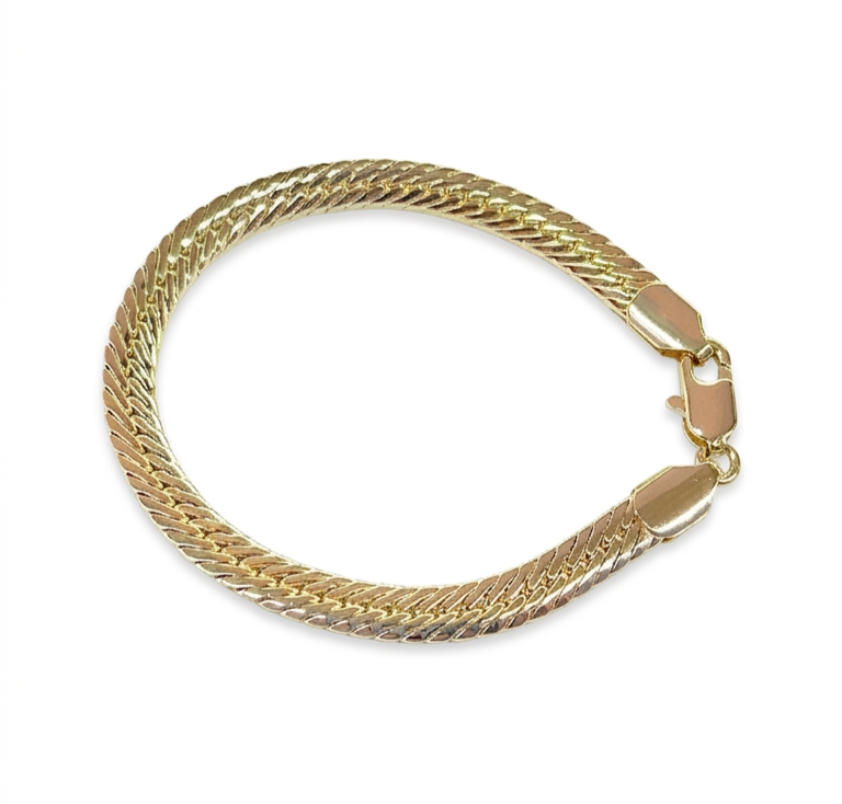 PULSERA TEJIDO GRUESO 18K