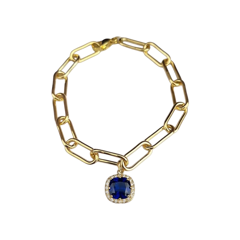 PULSERA ESLABONES COLGANTES AZUL