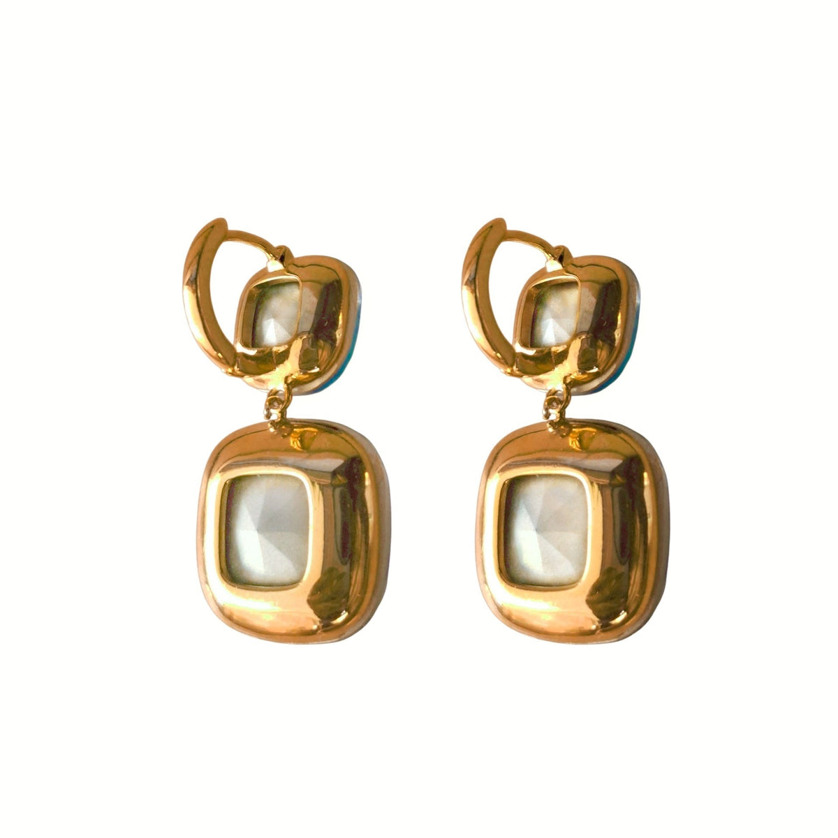 ARETES FIESTA DOS PIEDRAS TORNASOL