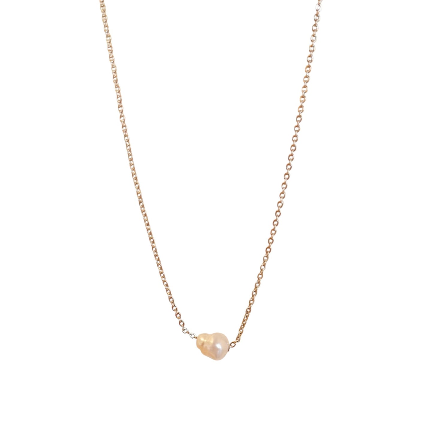 COLLAR PERLA PLATEADO