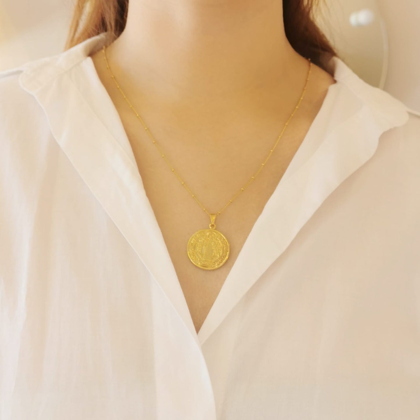 COLLAR MEDALLA SAN BENITO GRANDE