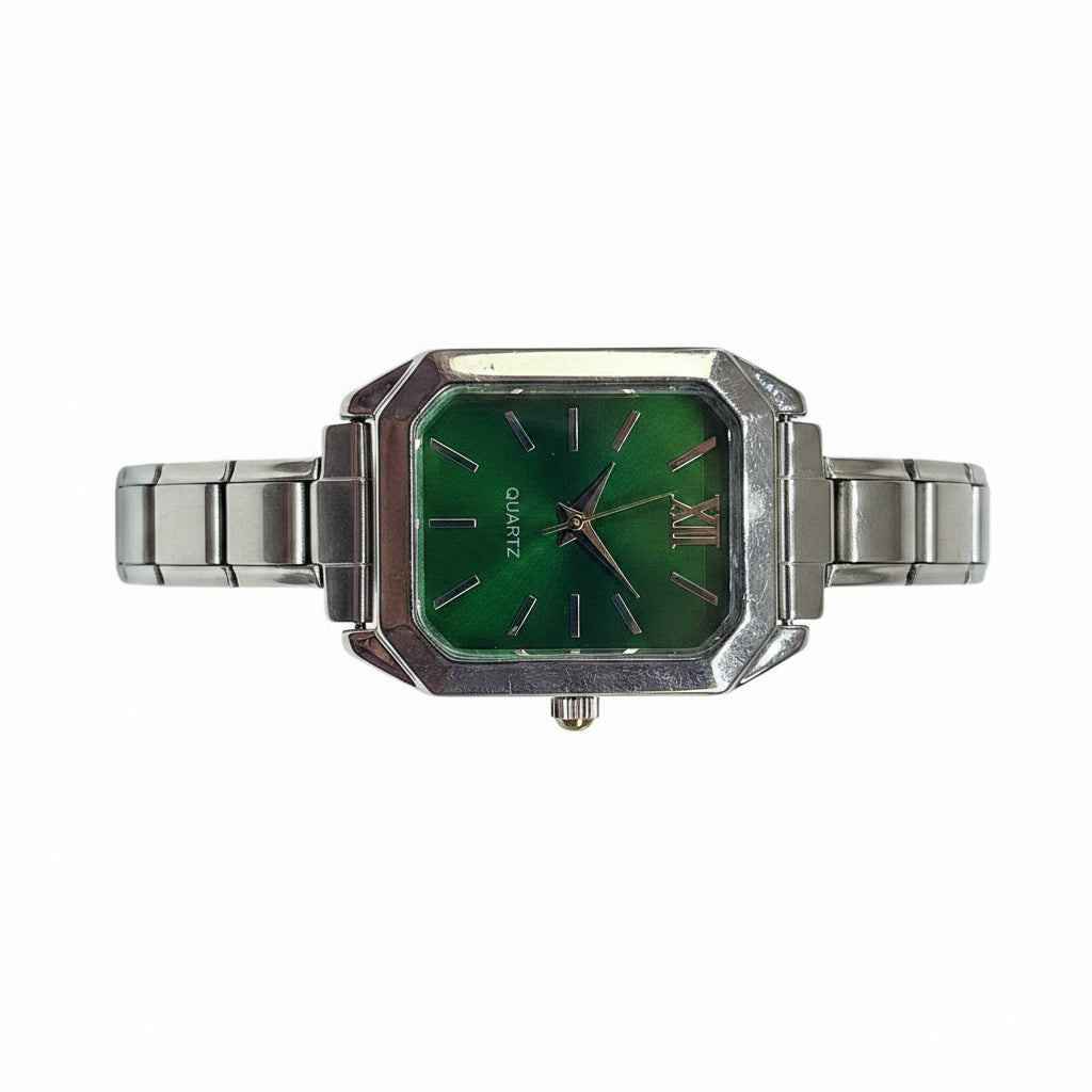 RELOJ ITALIANO PLATA VERDE