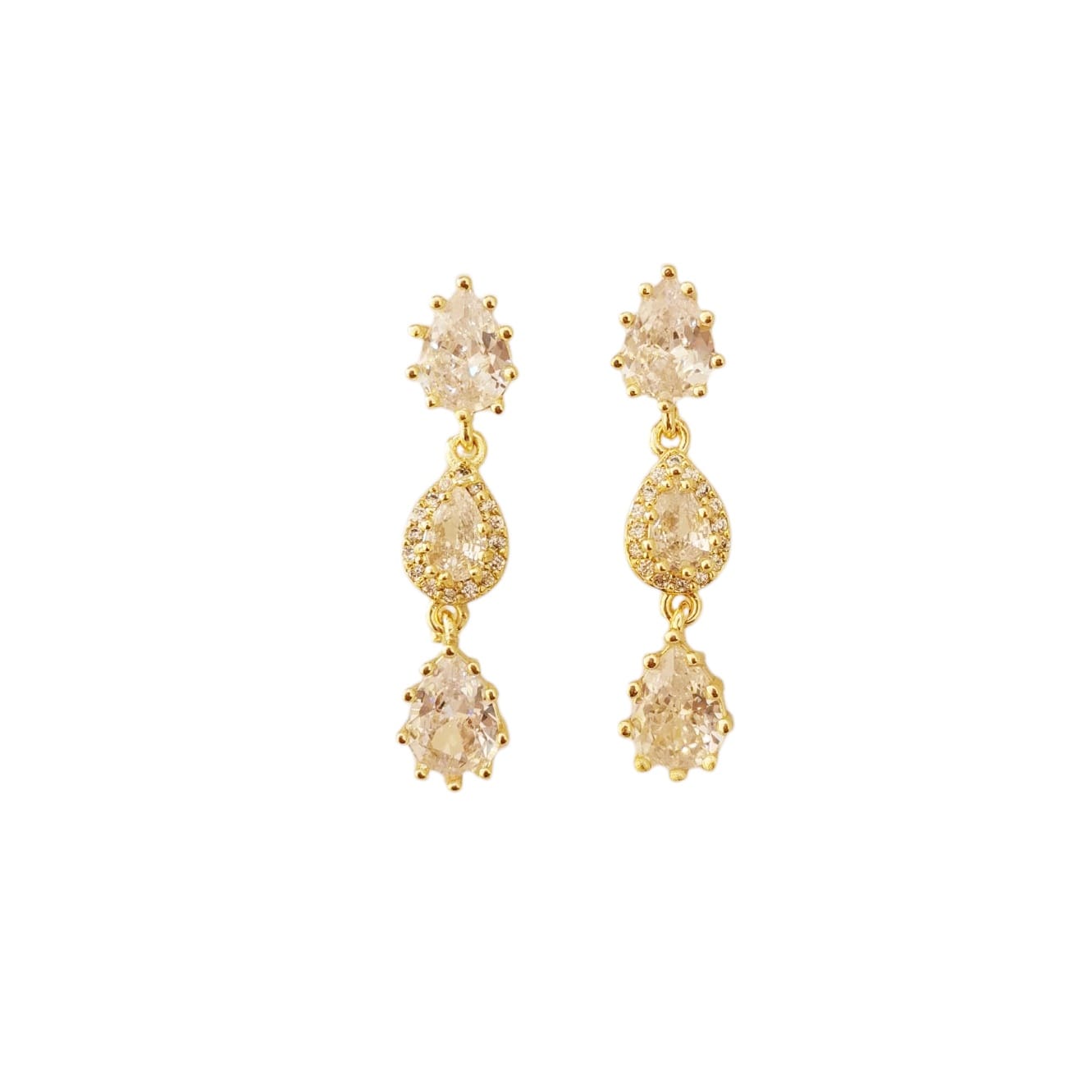 PAR ARETES LARGOS ZIRCONIAS