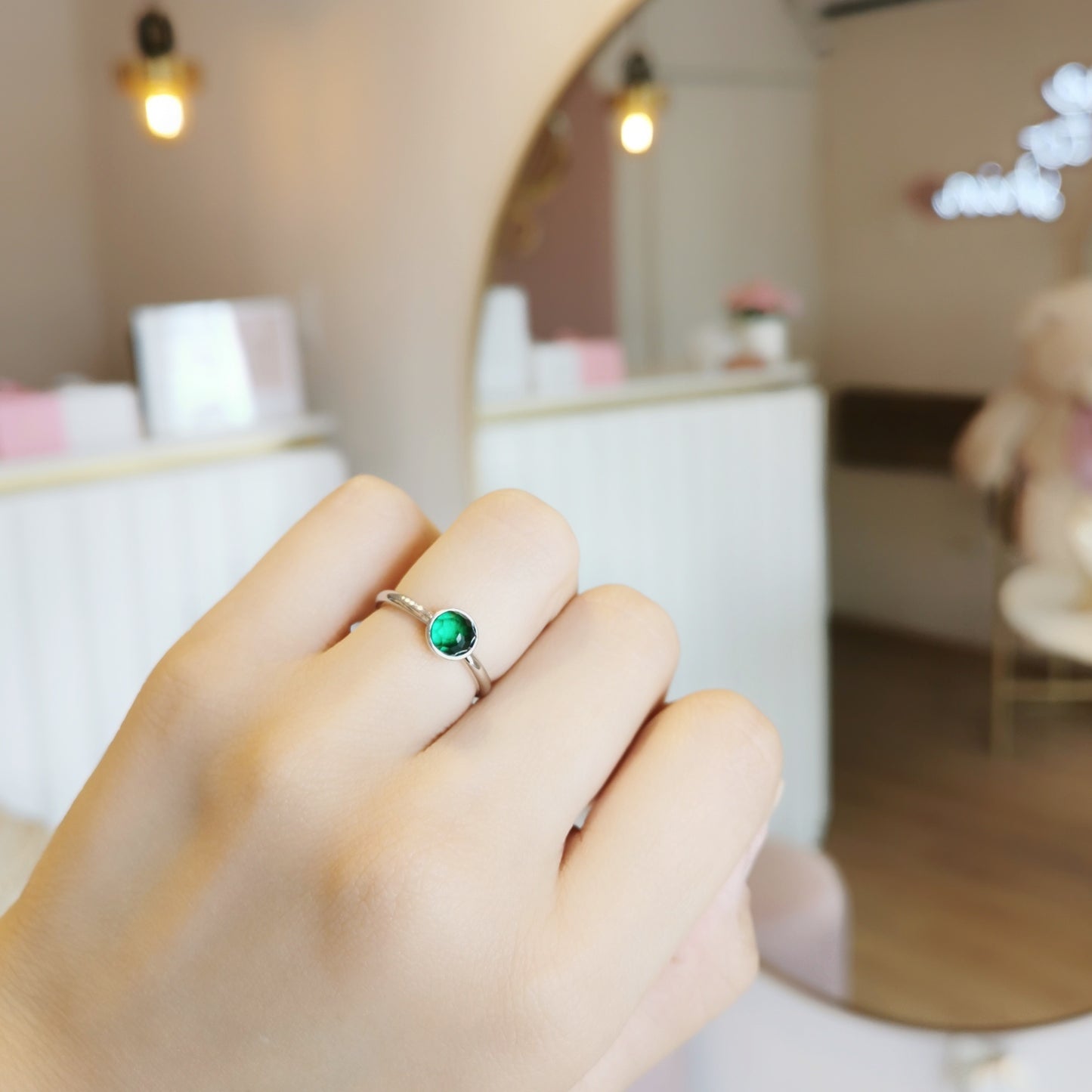 ANILLO PLATA VERDE