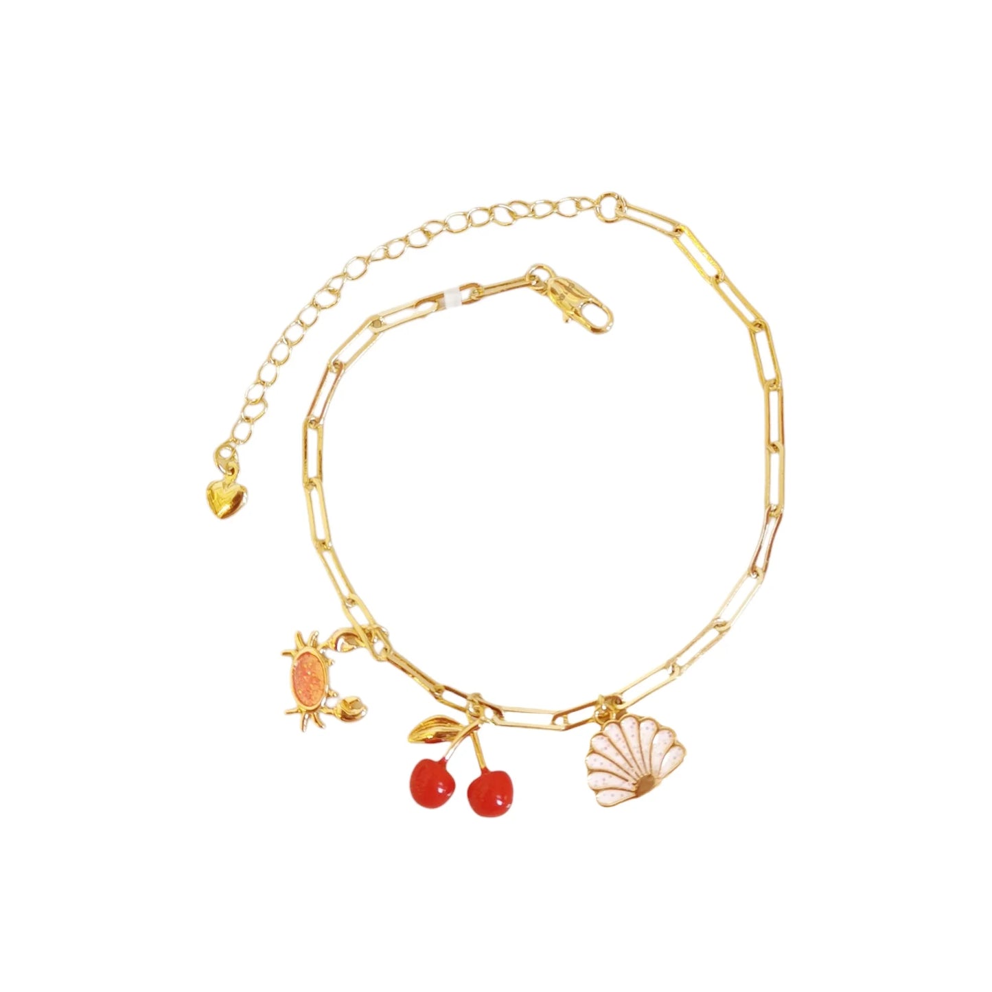 PULSERA DIJES CEREZA, CANGREJO Y CONCHA