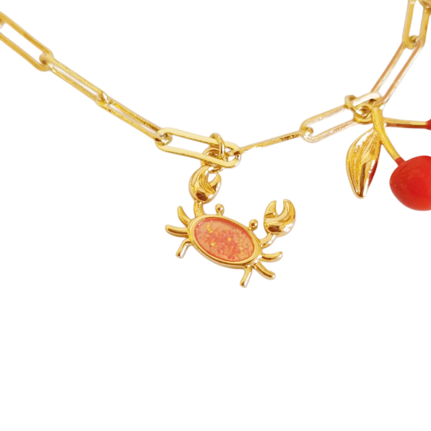 PULSERA DIJES CEREZA, CANGREJO Y CONCHA