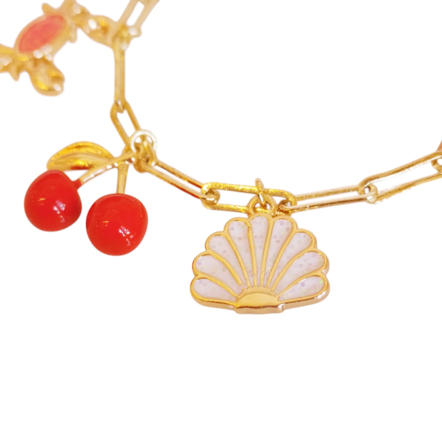 PULSERA DIJES CEREZA, CANGREJO Y CONCHA