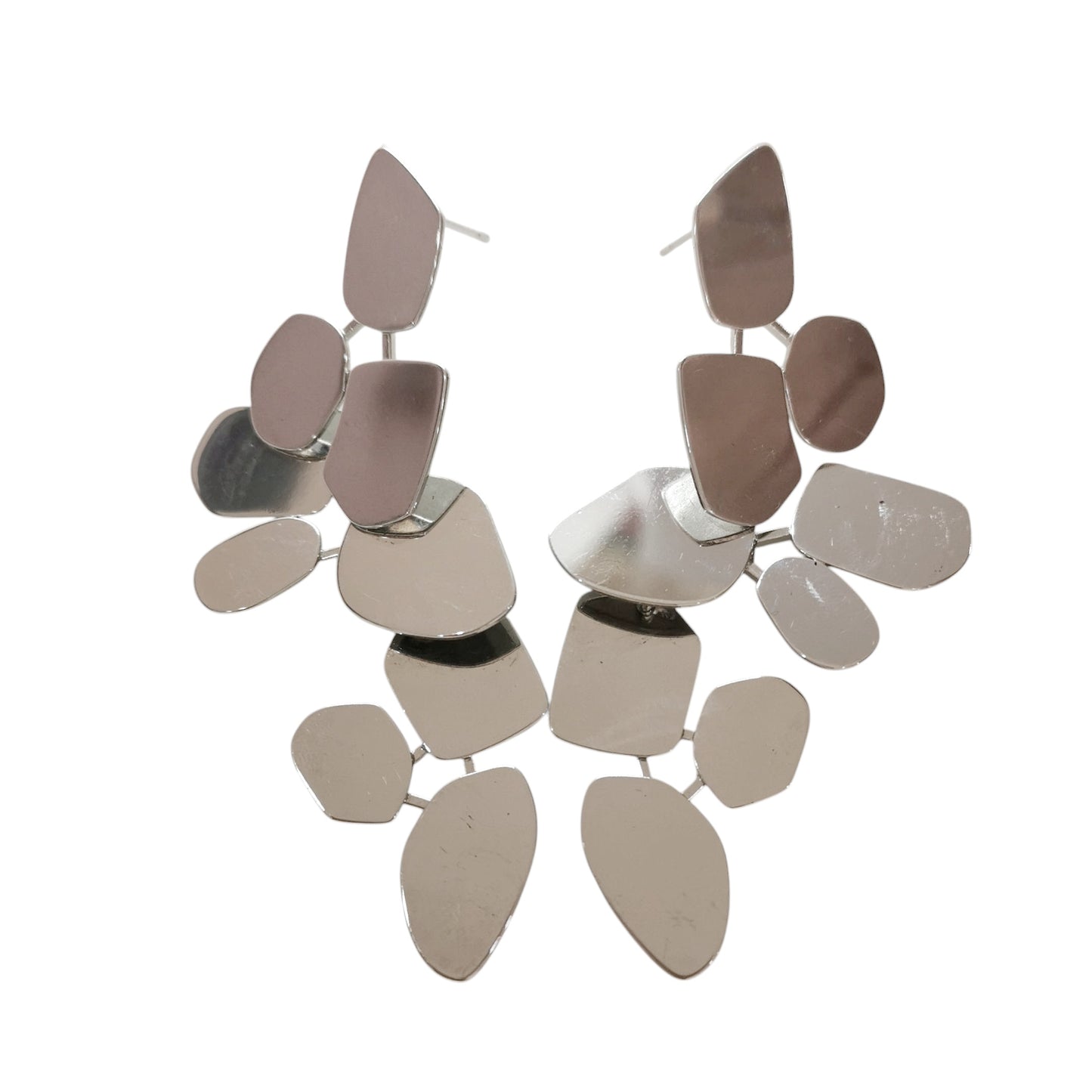 ARETES GEOMETRICOS PLATEADOS