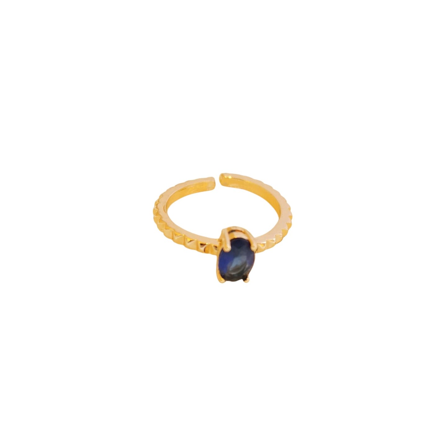 ANILLO ZIRCONIA OVALO AZUL