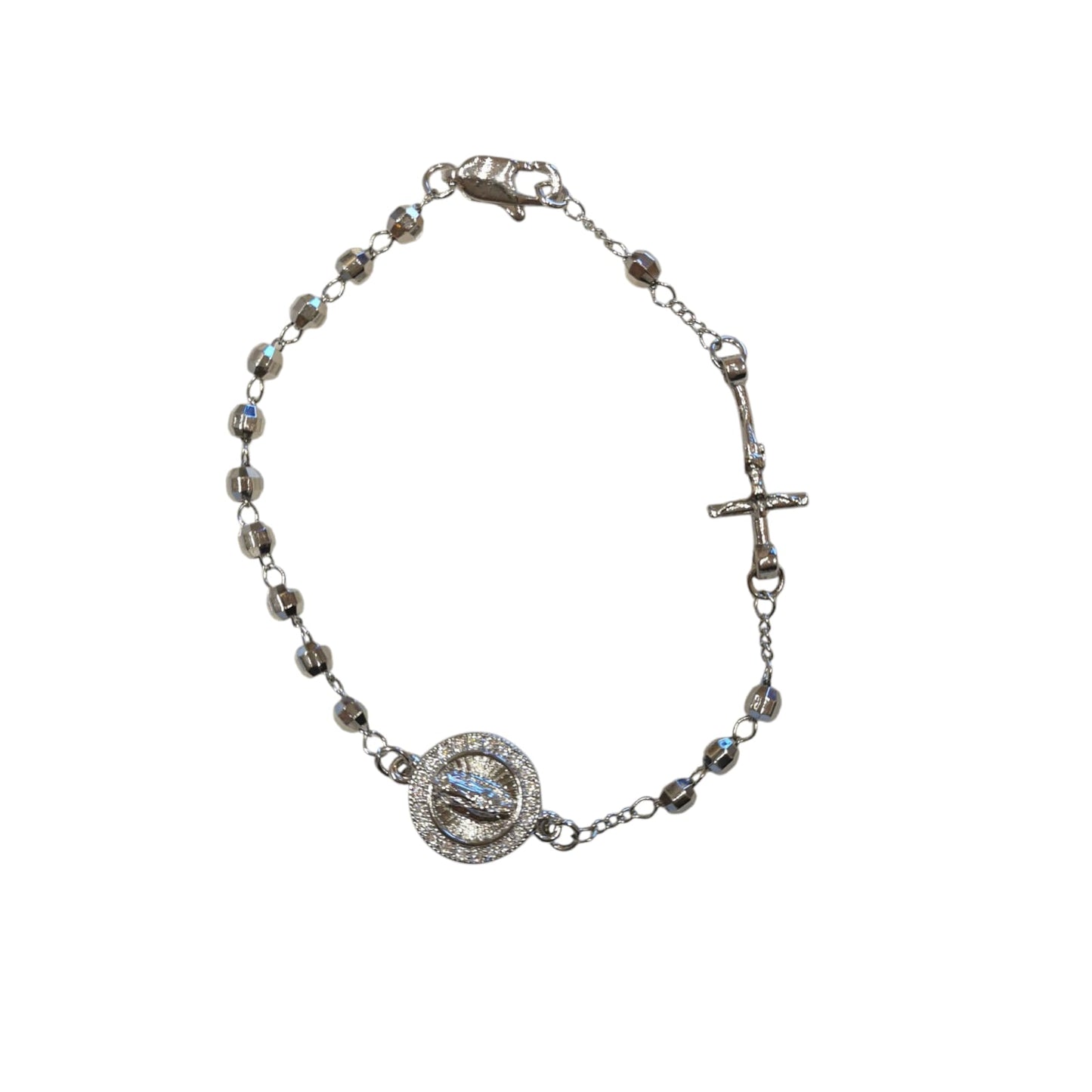 PULSERA ROSARIO PLATEADA