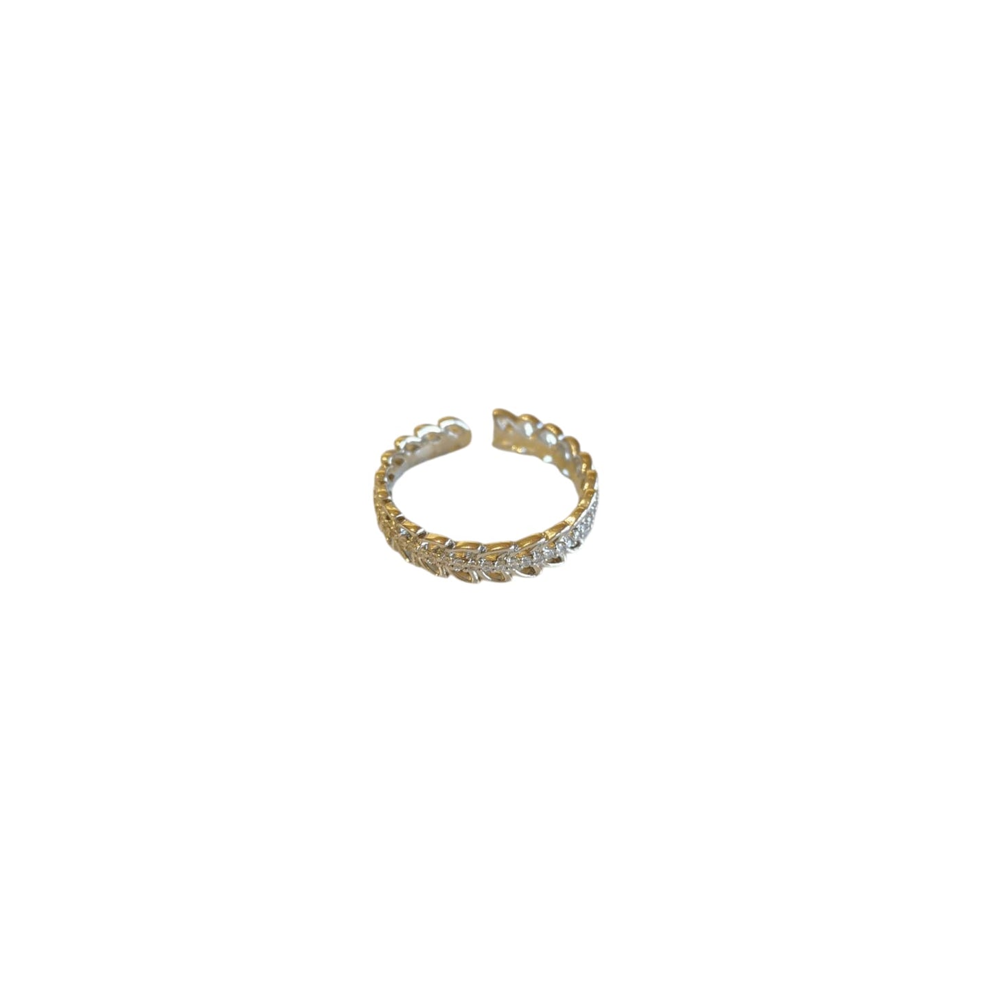 ANILLO HOJITAS PLATEADO