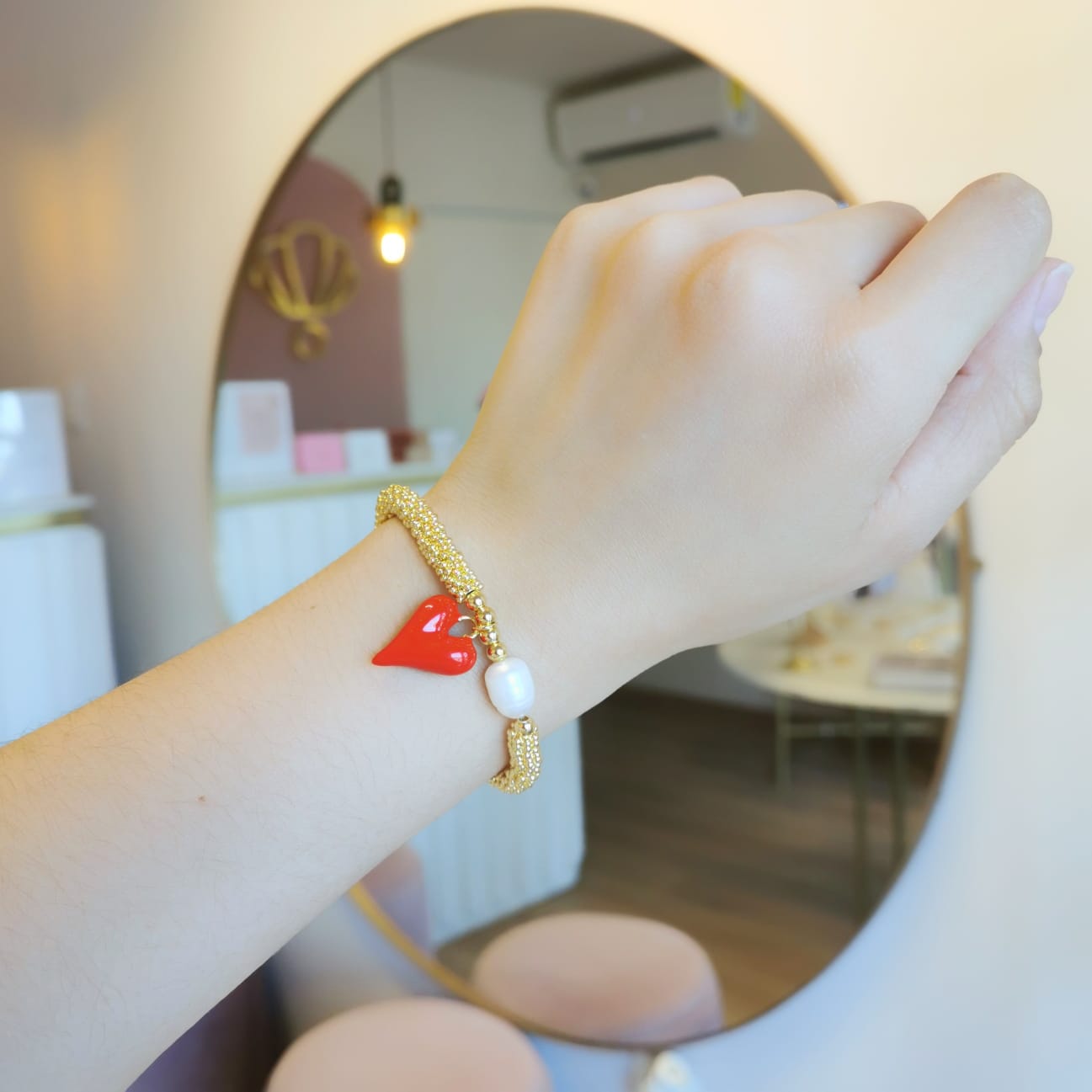 PULSERA CORAZON ROJO