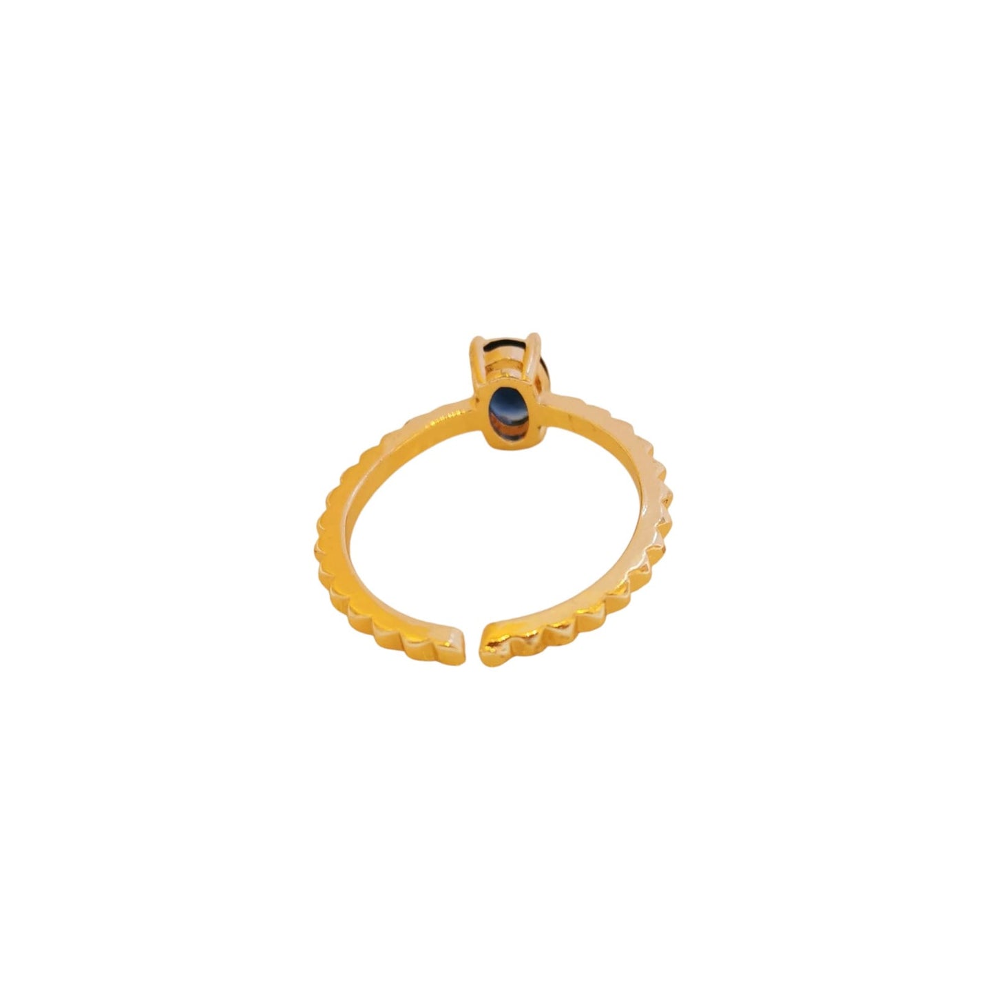ANILLO ZIRCONIA OVALO AZUL