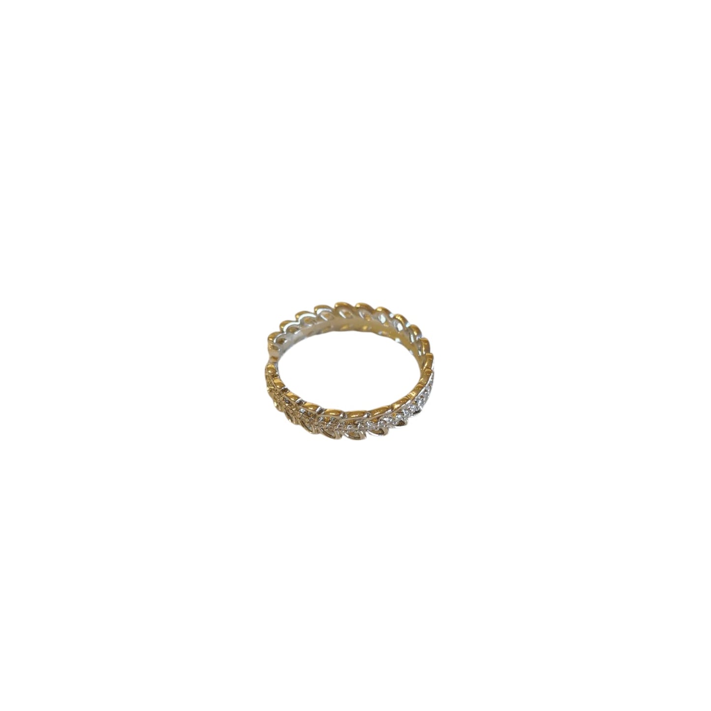 ANILLO HOJITAS PLATEADO