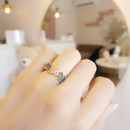ANILLO ZIRCONIAS COLORES