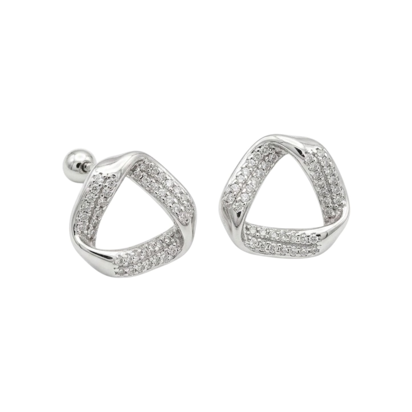 ARETES TRIANGULO PLATEADO