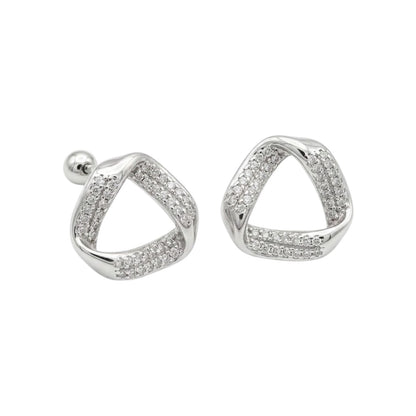 ARETES TRIANGULO PLATEADO