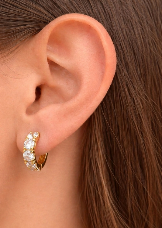 HOOPS 5 PIEDRAS BLANCAS