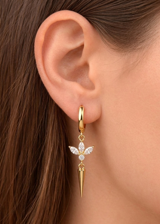 PIERCING FLOR ZIRCONIA BLANCA