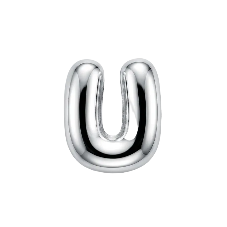 COLLAR LETRAS BUBBLE PLATEADO