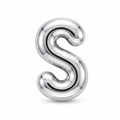 COLLAR LETRAS BUBBLE PLATEADO