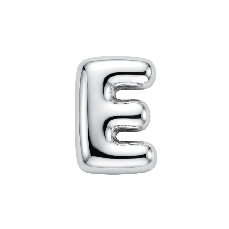 COLLAR LETRAS BUBBLE PLATEADO