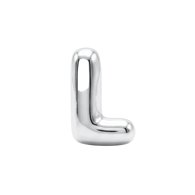 COLLAR LETRAS BUBBLE PLATEADO