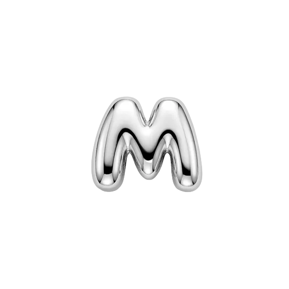 COLLAR LETRAS BUBBLE PLATEADO