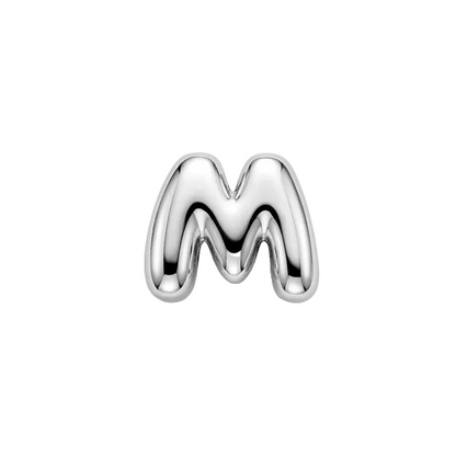 COLLAR LETRAS BUBBLE PLATEADO