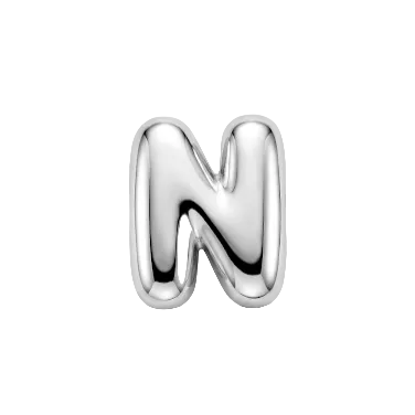 COLLAR LETRAS BUBBLE PLATEADO