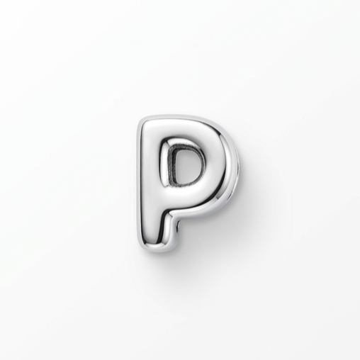 COLLAR LETRAS BUBBLE PLATEADO