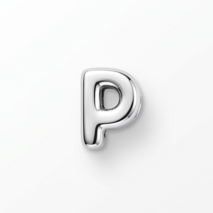 COLLAR LETRAS BUBBLE PLATEADO