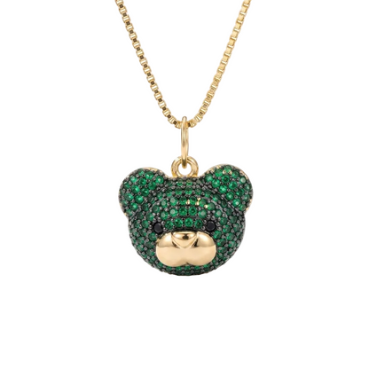 COLLAR CARITA OSO VERDE