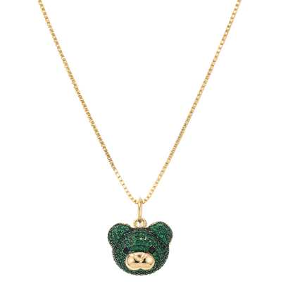 COLLAR CARITA OSO VERDE