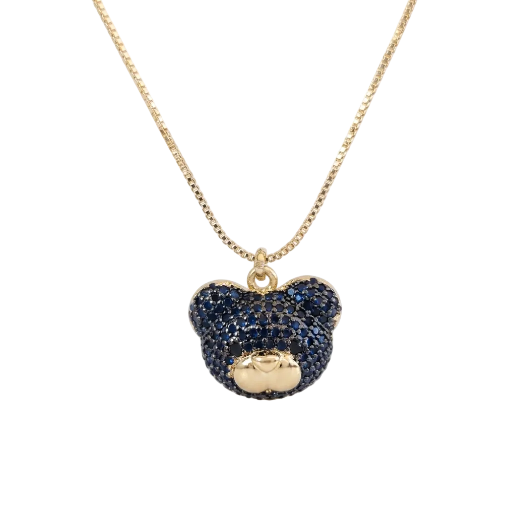 COLLAR CARITA OSO AZUL