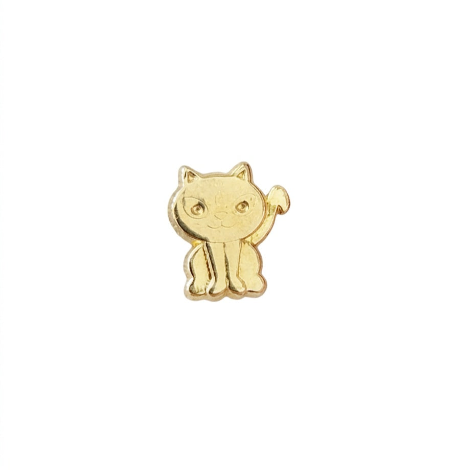 BROQUEL GATITO ORO 10K