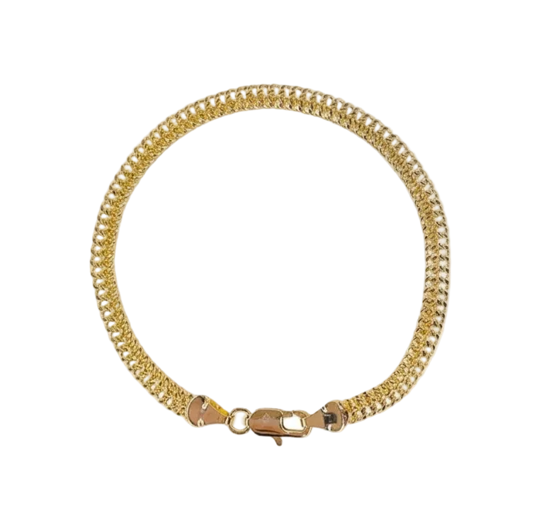 PULSERA DORADA TEJIDO 18K