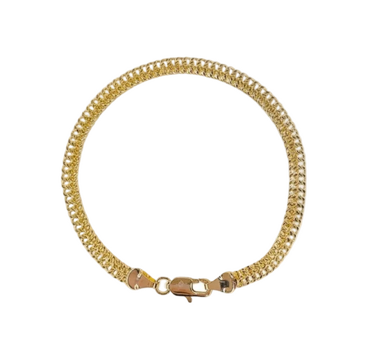 PULSERA DORADA TEJIDO 18K
