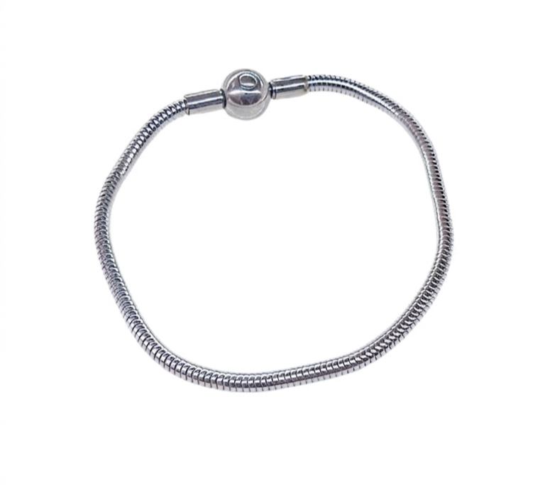 PULSERA BROCHE DE BOLITA PLATEADA