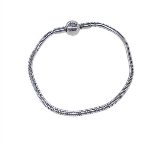 PULSERA BROCHE DE BOLITA PLATEADA