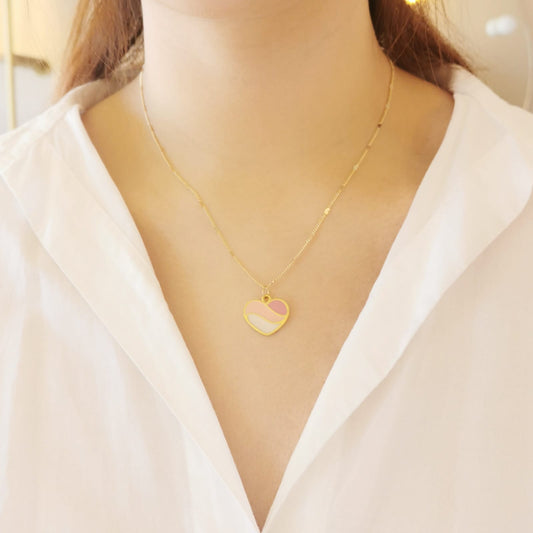 COLLAR CORAZON ROSA