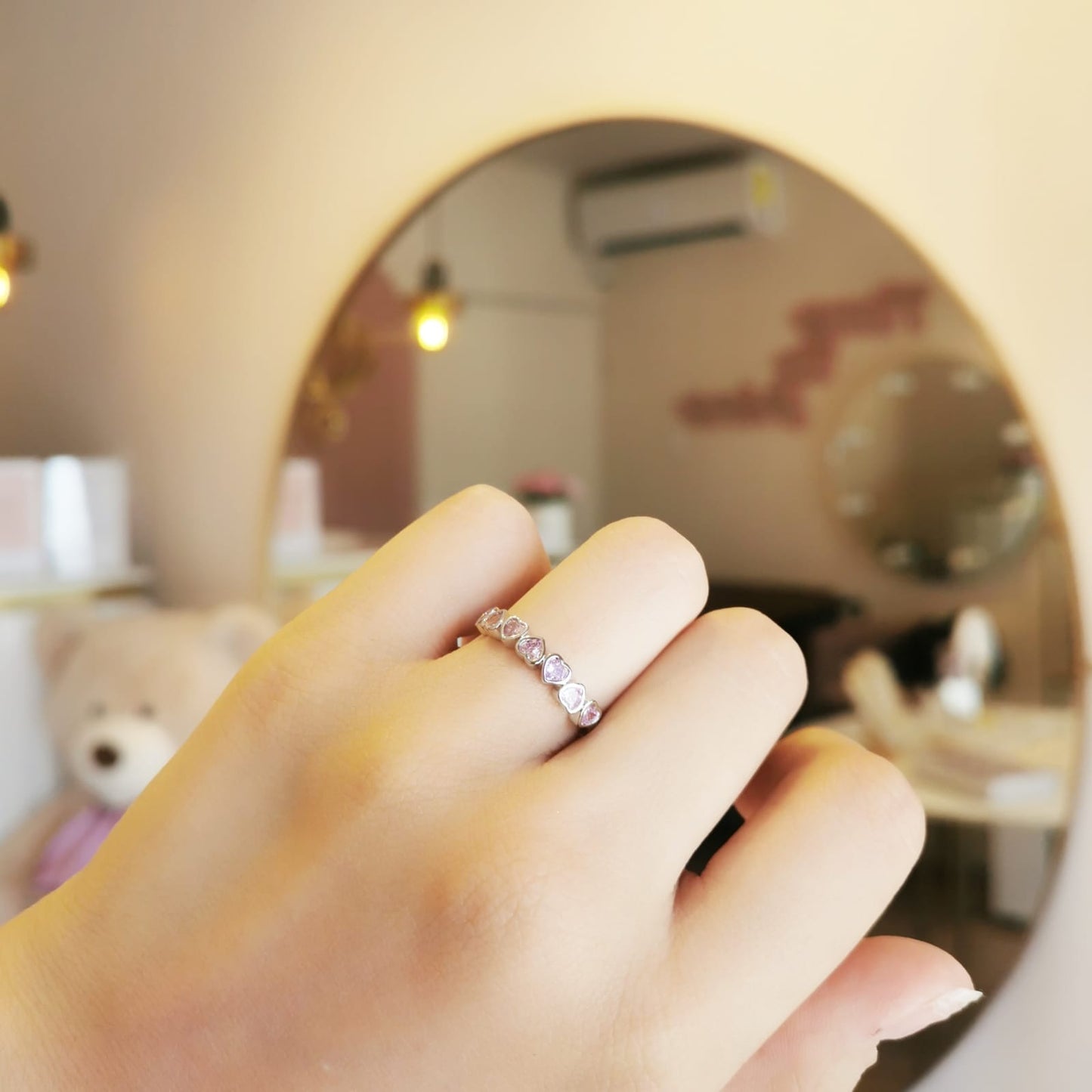 ANILLO CORAZONES ROSAS