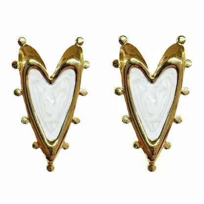 ARETES CORAZON PLANO PERLA