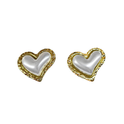 ARETES CORAZÓN PERLA