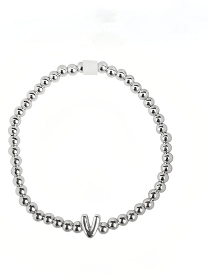 PULSERA INICIAL PLATEADA