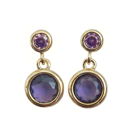 ARETES DOBLE CIRCULO ZIRCONIAS