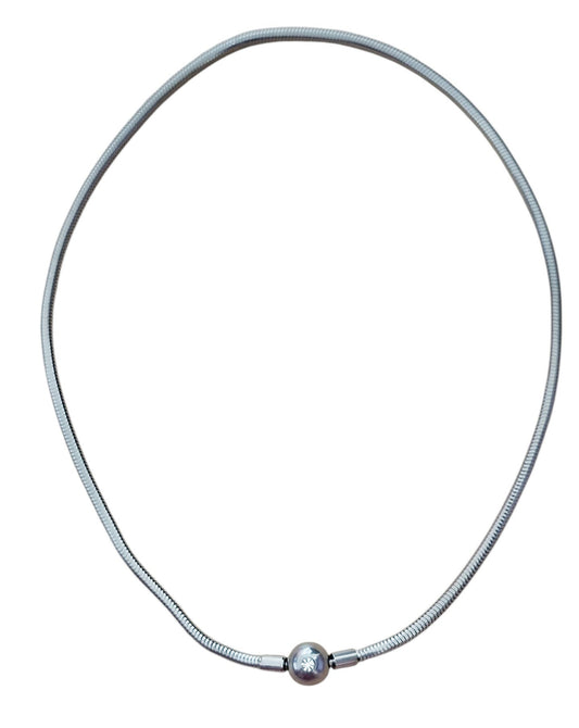 COLLAR BROCHE BOLITA PLATEADA