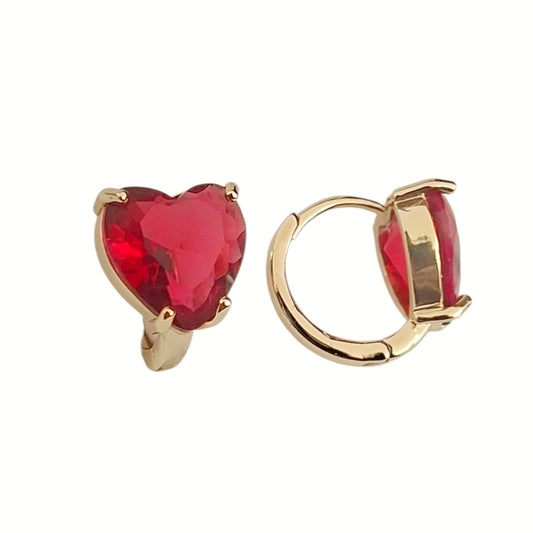 HUGGIES ZIRCONIA ROJA CORAZÓN
