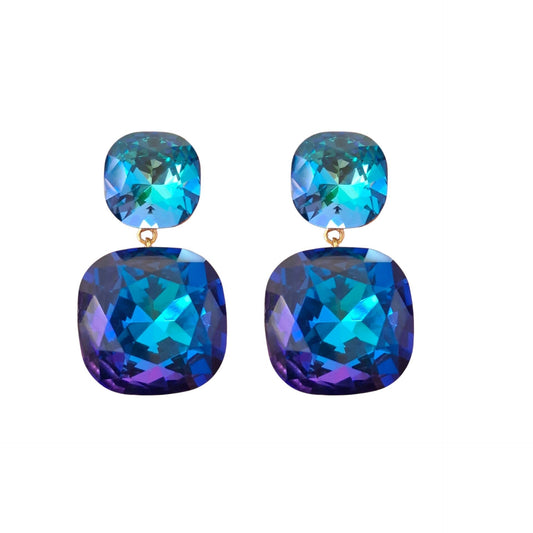 ARETES FIESTA DOS PIEDRAS TORNASOL